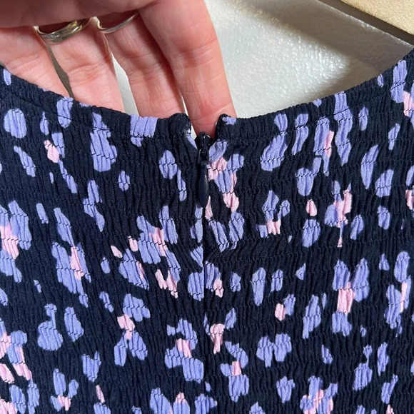 Mister Zimi Lottie Maxi Dress Size 6 Blue Purple Puff Sleeve Vacation Tiered - Picture 7 of 10